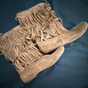 Fringe Suede Mid-Calf Boots - LC Lauren Conrad